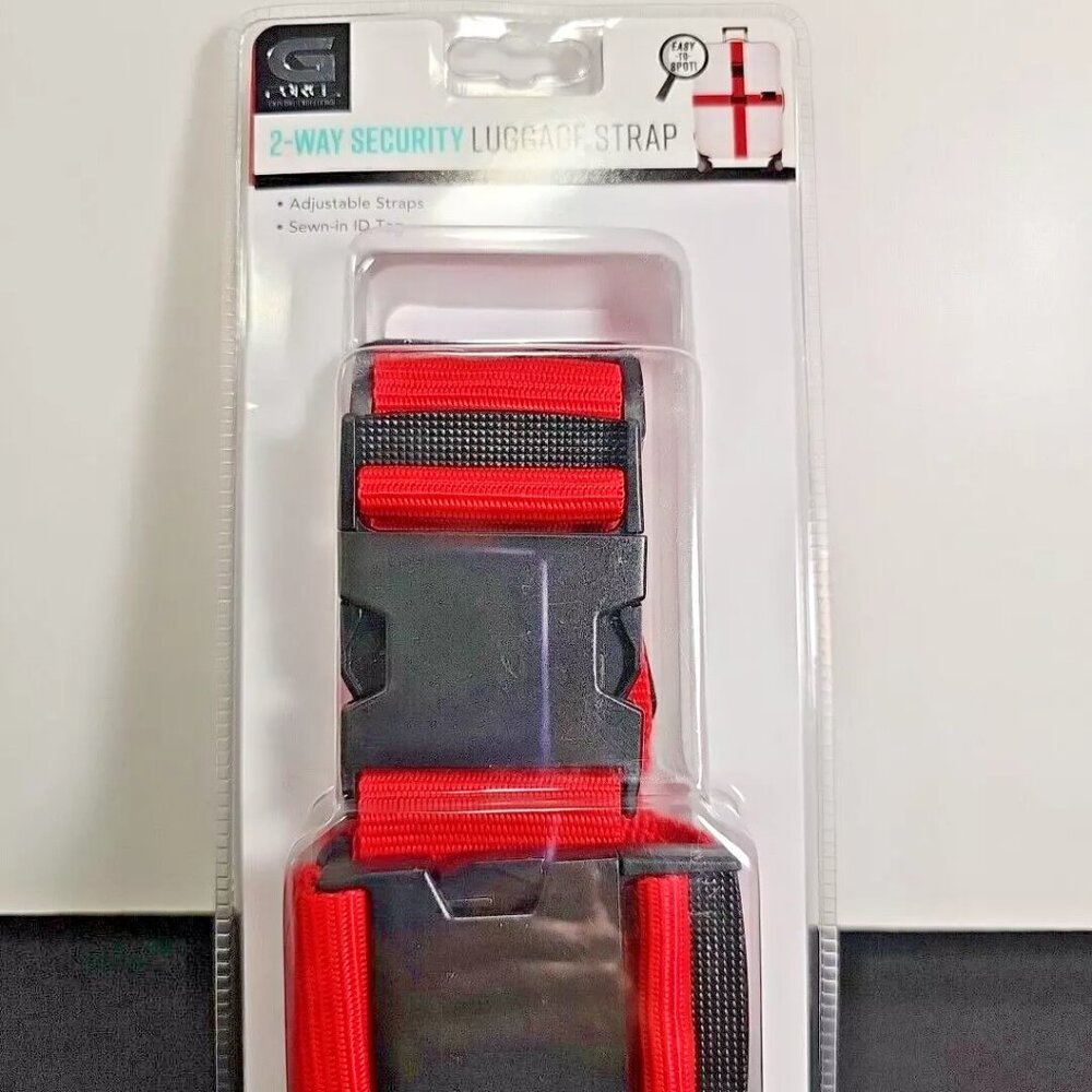 G Force 2-Way Security Luggage Strap 74.8 x 2 in - Red - Adjustable